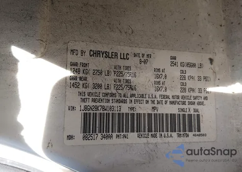 2008 Jeep Liberty Sport z USA, uszkodzony, nr VIN 1J8GN28K78W103113